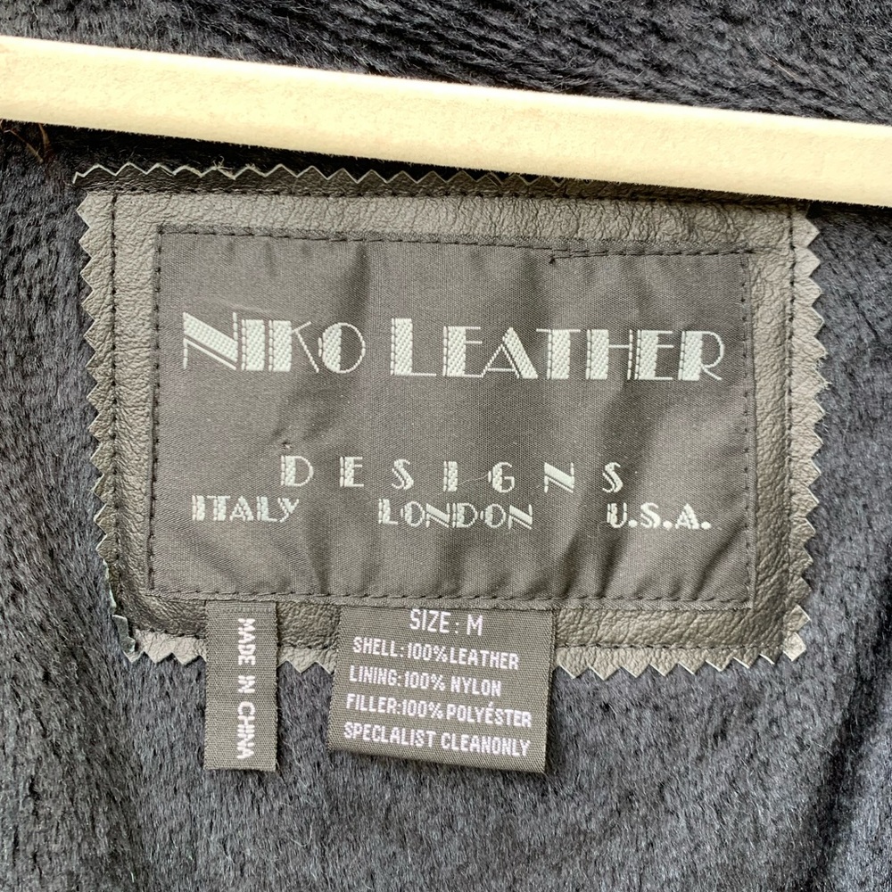 Niko Leather Designs heavy weight full zip fleece lined genuine leather jacket - Picture 7 of 8